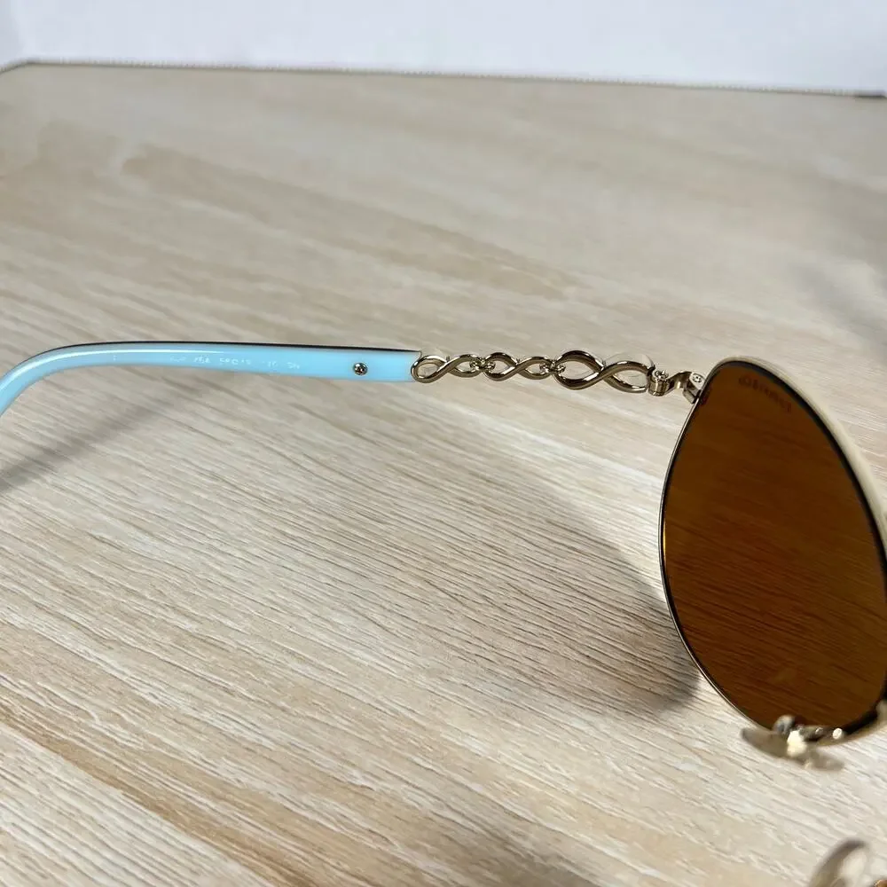 Tiffany & Co TF3049-B 6091/64 Sunglasses Pilot Gold Frames READ DESC 58-12-140